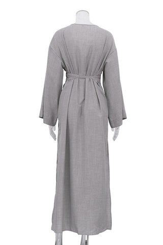 Long Sleeve Wrap Maxi Dress
