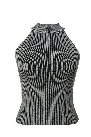 High Neck Ribbed Tank Top
