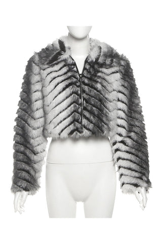 Cropped Faux Fur Jacket