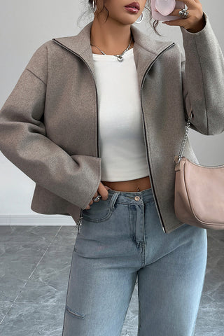 Zip-Up Casual Coat