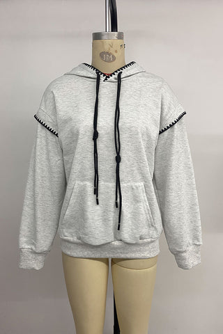 Casual Pullover Hoodie with Drawstring