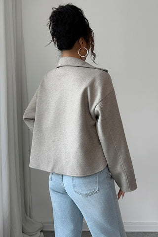 Zip-Front Casual Cropped Jacket