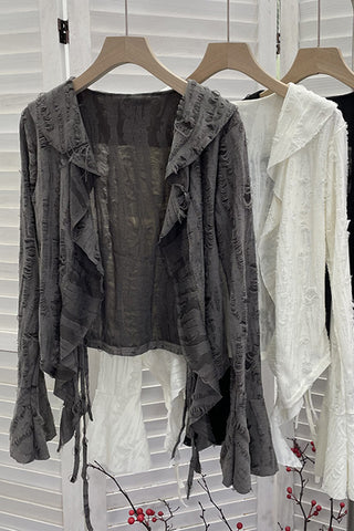 Tie-Front Ruffled Blouse