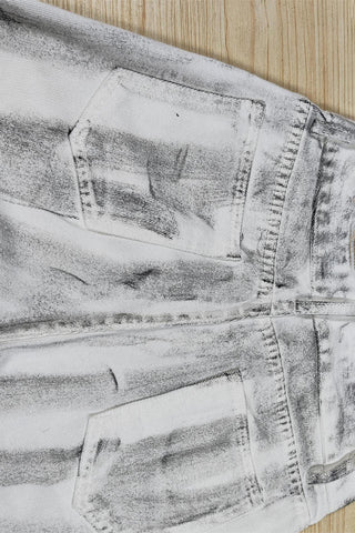 Artistic Ombre Wide-Leg Jeans