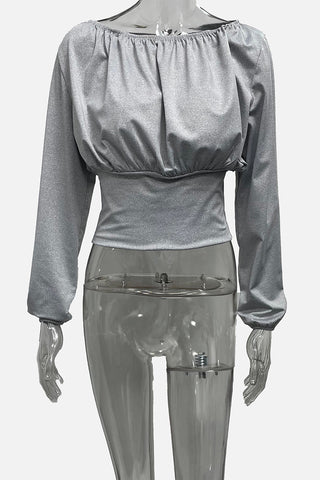 Off-Shoulder Long-Sleeve T-Shirt