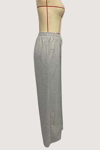 Elastic Waist Wide-Leg Casual Pants