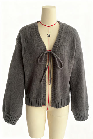 Tie-Front Open Cardigan