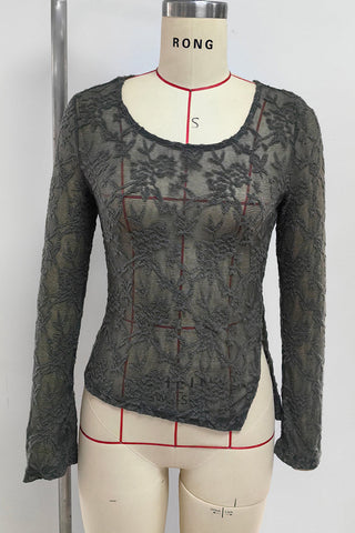 Lace Long-Sleeve Blouse