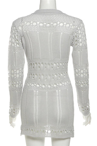 Crochet V-Neck Casual Dress