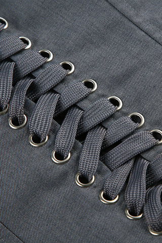 Halter Lace-Up Corset Short Set