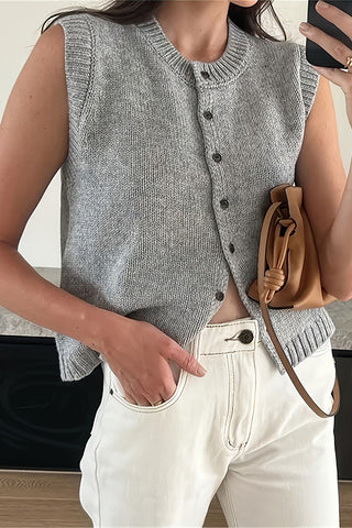 Button-Front Knit Tank
