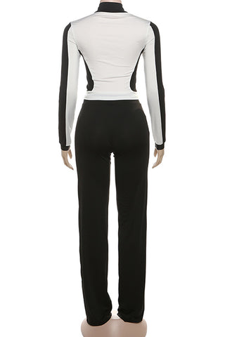 Zip-Up Long Sleeve Pants Set