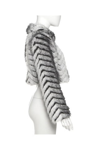 Cropped Faux Fur Jacket
