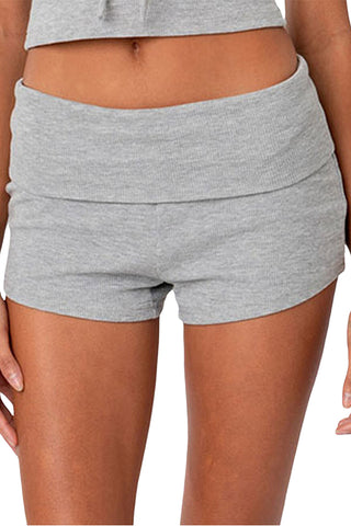 High-Waist Foldover Casual Shorts