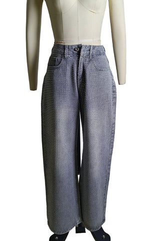Stylish Straight-Leg Jeans with Sparkle