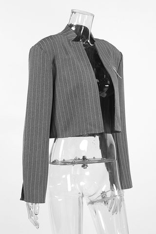 Pinstripe Cropped Blazer
