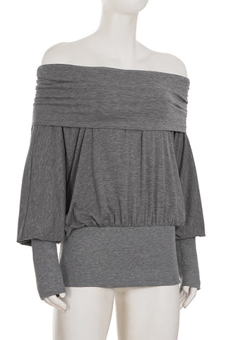 Off-Shoulder Knit T-Shirt