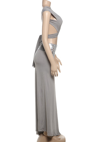 Cutout Crop Top and Skirt Set