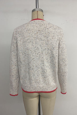 Contrast Trim Button-Up Cardigan