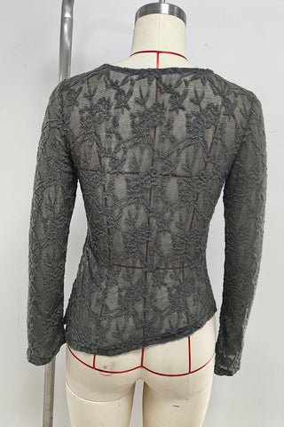 Lace Long-Sleeve Blouse
