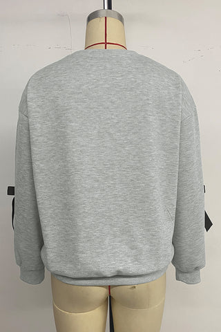 Ribbon-Accented Cozy Sweatshirt