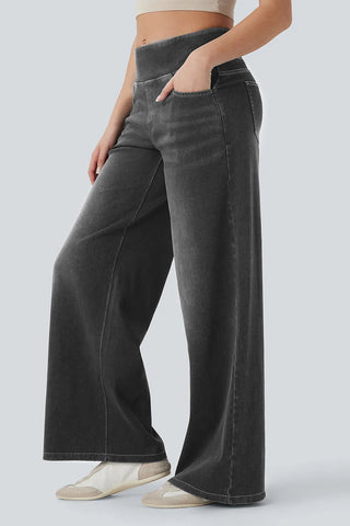 High-Waist Wide Leg Denim Jeans