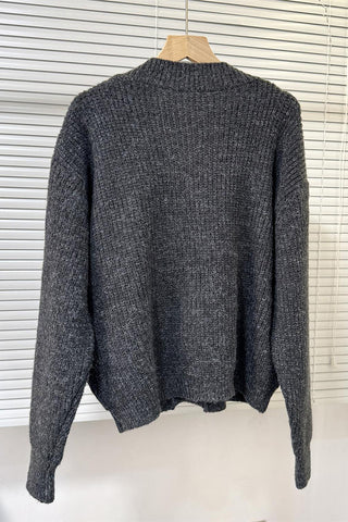 Mixed Media Buttoned Cardigan