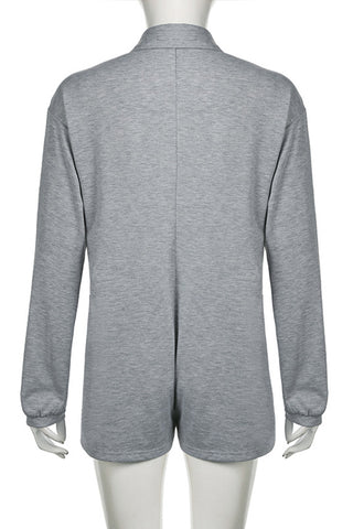 Button-Up Collared Romper