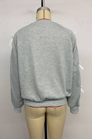 Lace Trim Sweatshirt with Bow Details