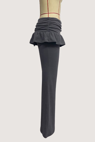 Ruffle High-Waist Flare Casual Pants