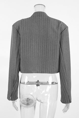 Pinstripe Cropped Blazer