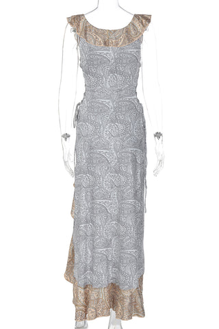 Ruffled Paisley Casual Dress