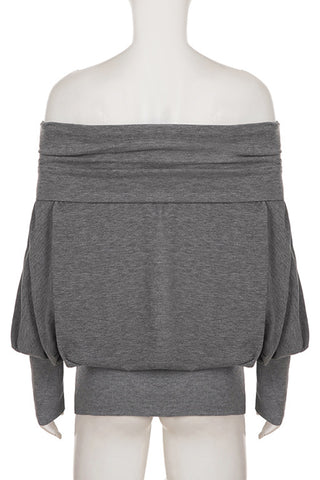 Off-Shoulder Knit T-Shirt