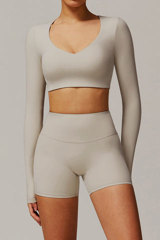 Strappy Plunge Neck Sports Short Set