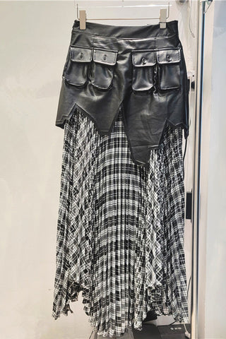 Edgy Layered Maxi Skirt with Pocket Detail