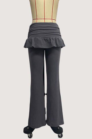 Ruffle High-Waist Flare Casual Pants