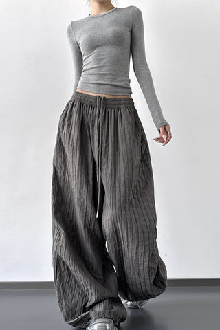 Relaxed Wide-Leg Casual Pants
