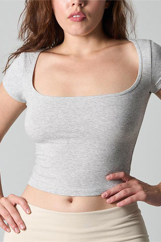 Square-Neck Fitted T-Shirt