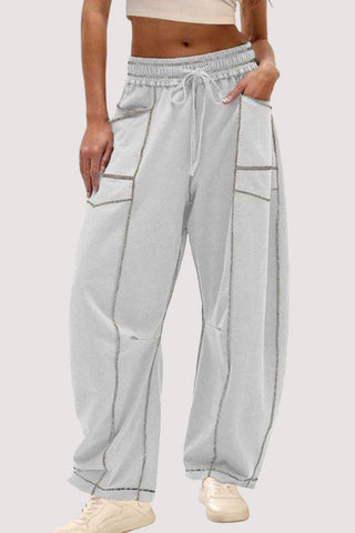 Relaxed Wide-Leg Drawstring Pants
