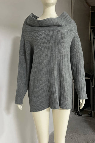Off-Shoulder Ribbed Sweater