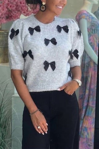 Bow-Embellished Sweater