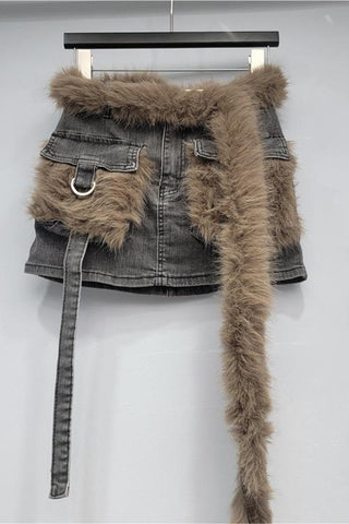 Furry Pocket Mini Skirt