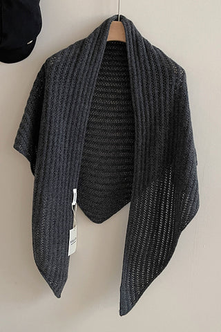 Ribbed Knit Shawl Wrap