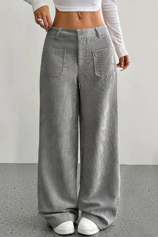 Wide-Leg Casual Pants with Pockets