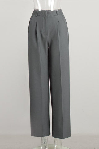 High-Waisted Tailored Casual Pants