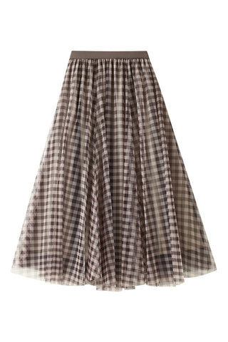 Checkered Midi Skirt
