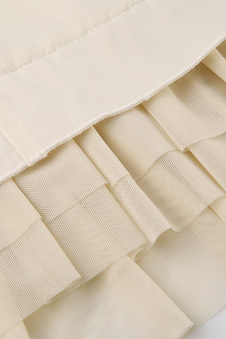 Lace-Up Ruffle Hem Casual Shorts