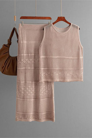 Stylish Crochet Skirt Set