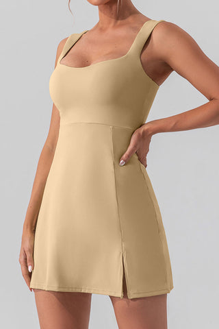 Sleeveless Square-Neck Casual Dress