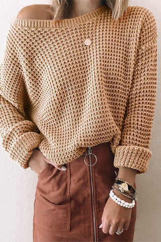 Off-Shoulder Knit Sweater